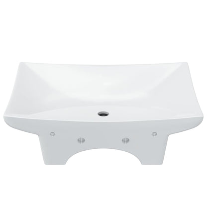 Lavabo De Cerámica Rectangular Con Orificio De Grifo Y Desagüe