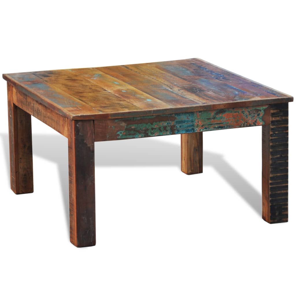 Mesa De Centro Cuadrada Madera Reciclada