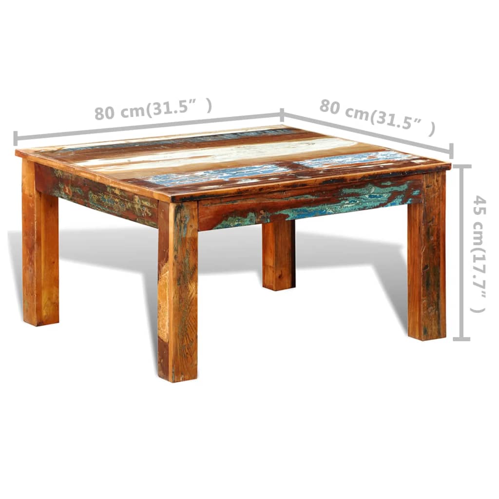 Mesa De Centro Cuadrada Madera Reciclada