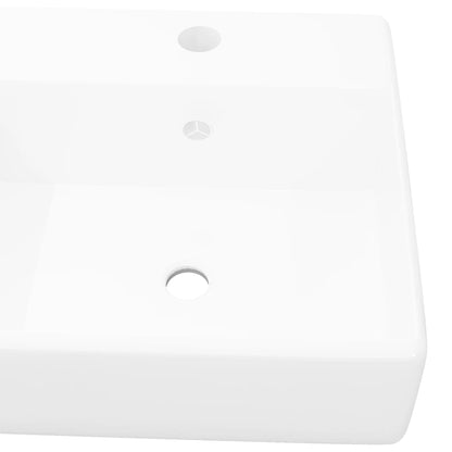 Lavabo Lujoso Cuadrado Cerámica Orificio De Grifo 41X41 Cm