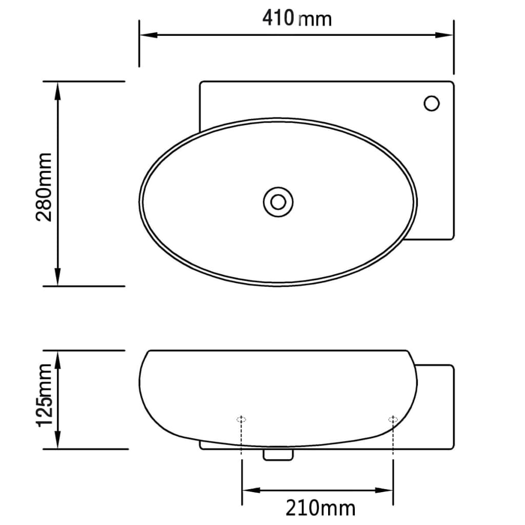 Lavabo Con Hueco De Grifo Y Rebosadero Cerámica
