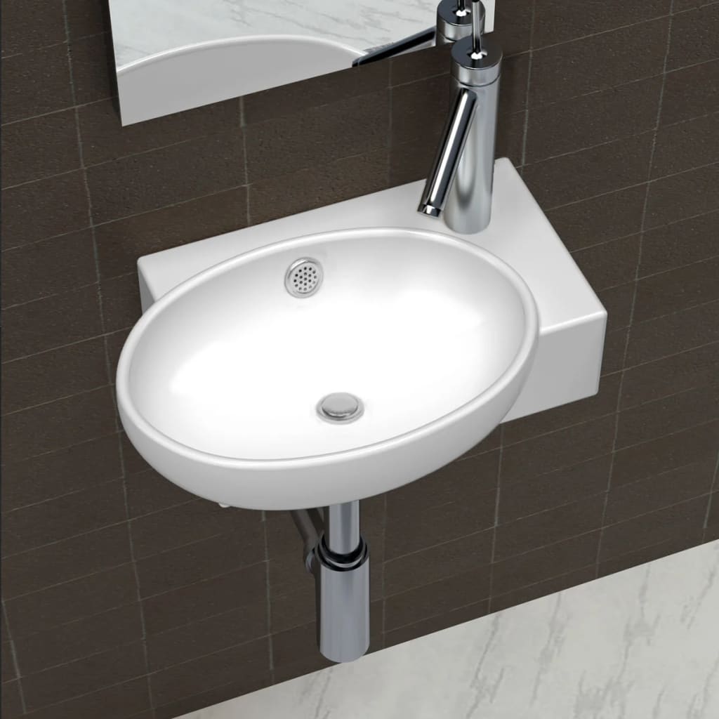Lavabo Con Hueco De Grifo Y Rebosadero Cerámica