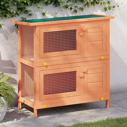 Casa De Animales Pequeños Jaula Conejera 4 Puertas Madera