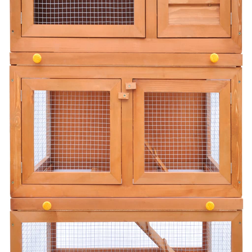 Casa De Animales Pequeños Jaula Conejera 3 Niveles Madera