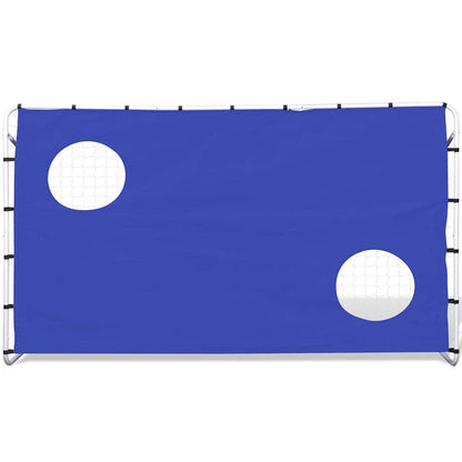 Portería De Fútbol Con Pared De Puntería Acero 240X92X150 Cm