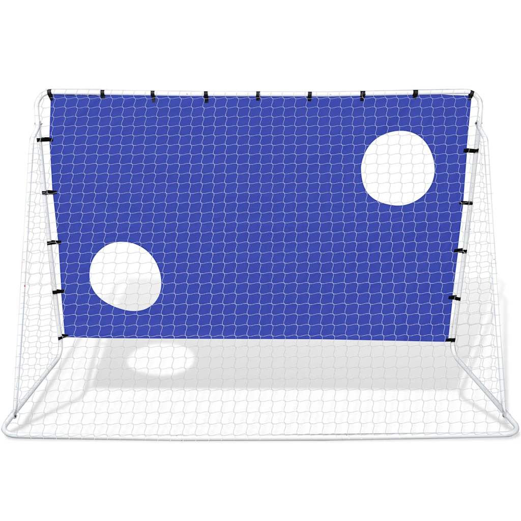 Portería De Fútbol Con Pared De Puntería Acero 240X92X150 Cm