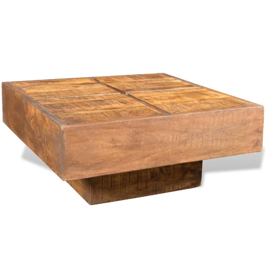 Mesa De Centro Cuadrada Marrón