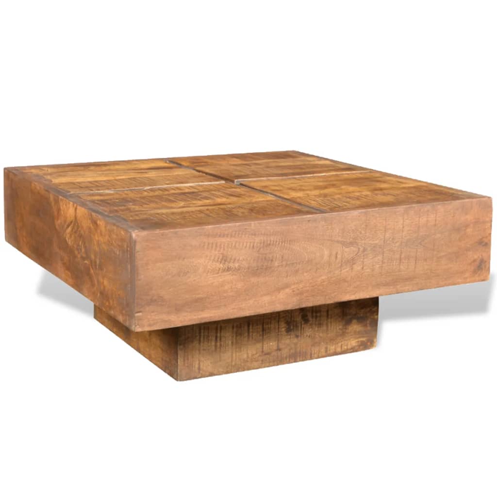 Mesa De Centro Cuadrada Marrón