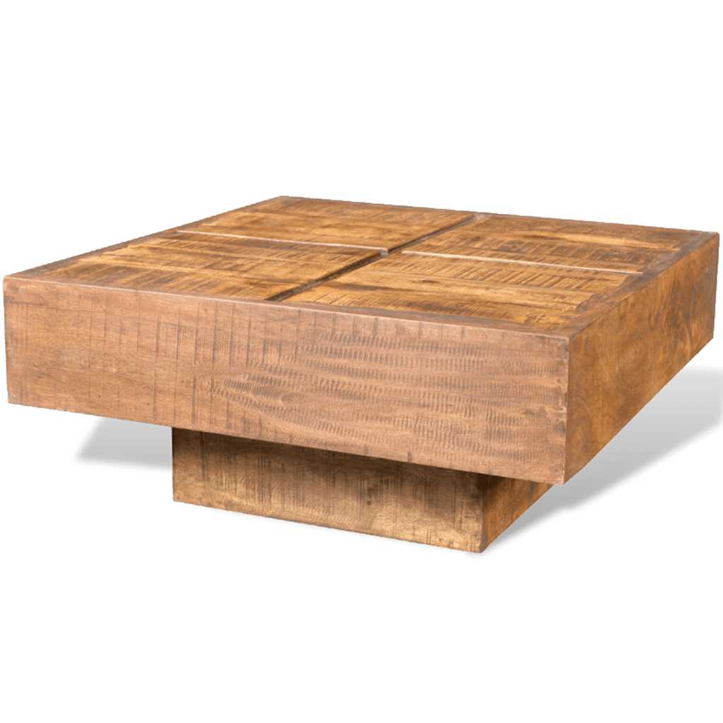 Mesa De Centro Cuadrada Marrón