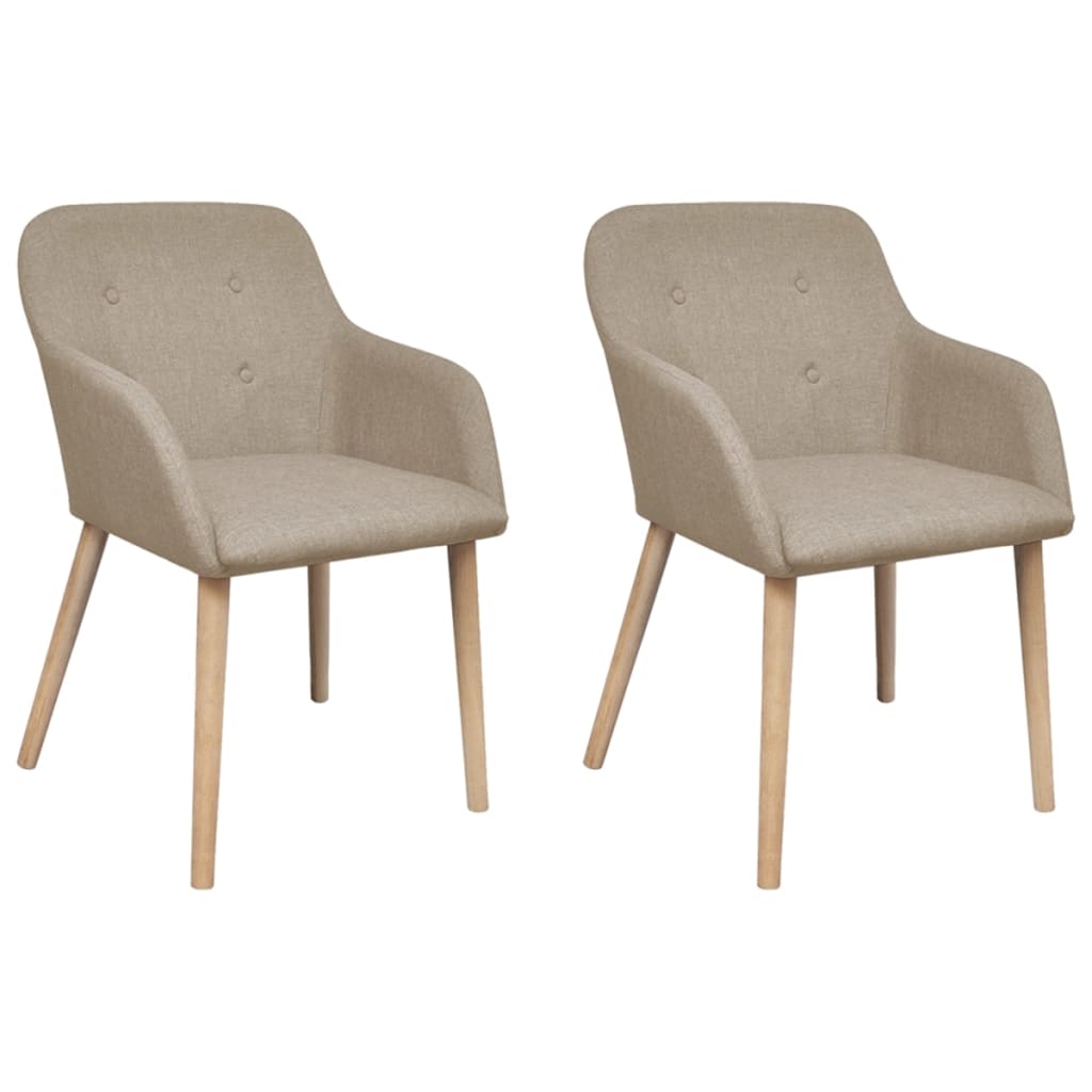Sillas De Comedor 4 Uds Tela Y Madera Maciza Roble