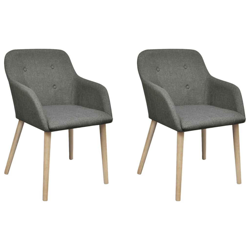 Sillas De Comedor 4 Uds Tela Y Madera Maciza Roble