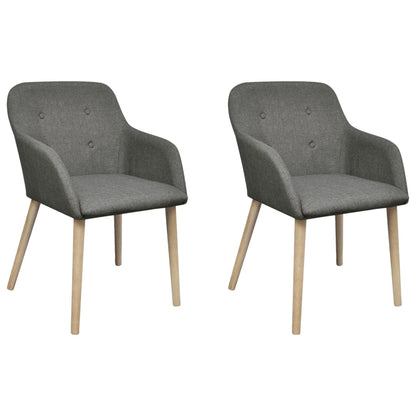 Sillas De Comedor 4 Uds Tela Y Madera Maciza Roble