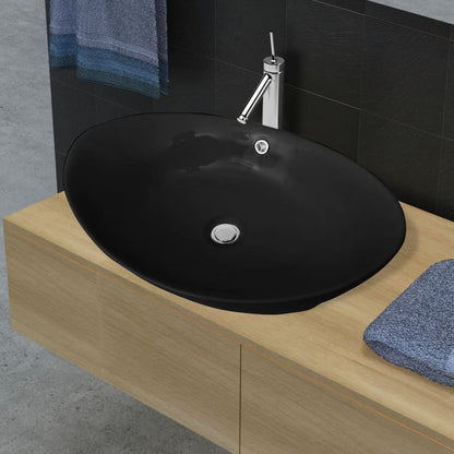 Lavabo Ovalado Y Orificio Desbordamiento Cerámica 59X38,5 Cm