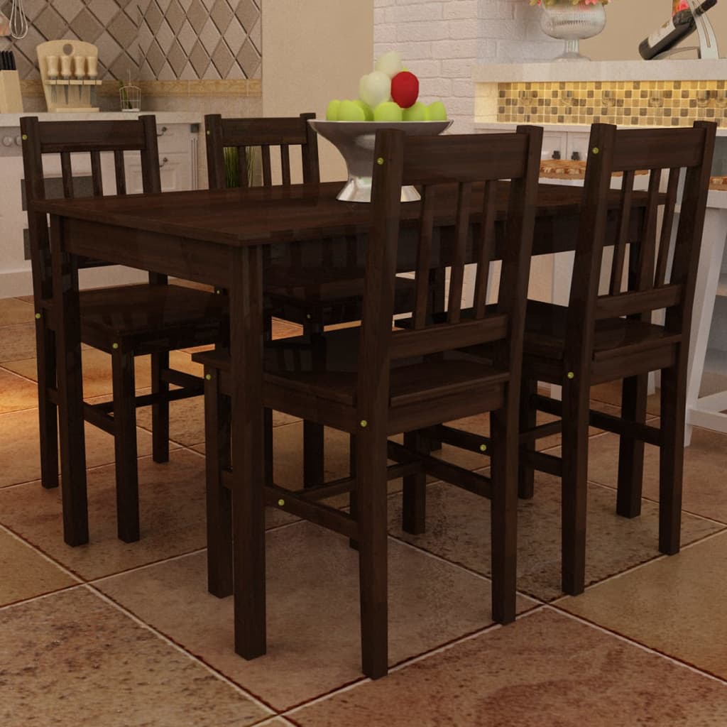Mesa De Comedor Y 4 Sillasde Madera Color Natural