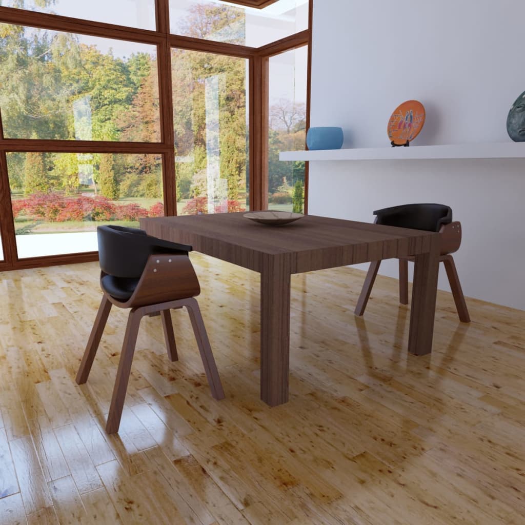 Sillas De Comedor 6 Uds Madera Curvada Y Cuero Sintético Crema