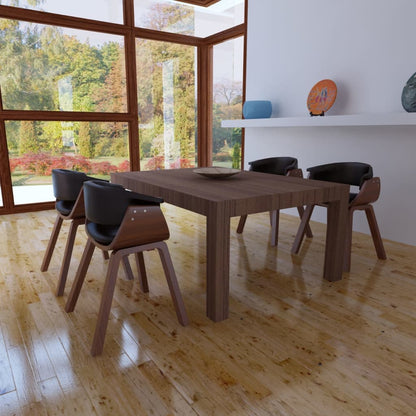 Sillas De Comedor 6 Uds Madera Curvada Y Cuero Sintético Crema