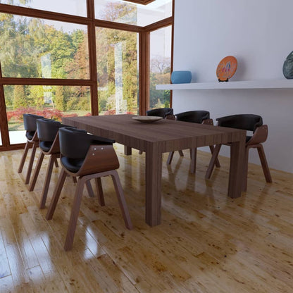 Sillas De Comedor 6 Uds Madera Curvada Y Cuero Sintético Crema