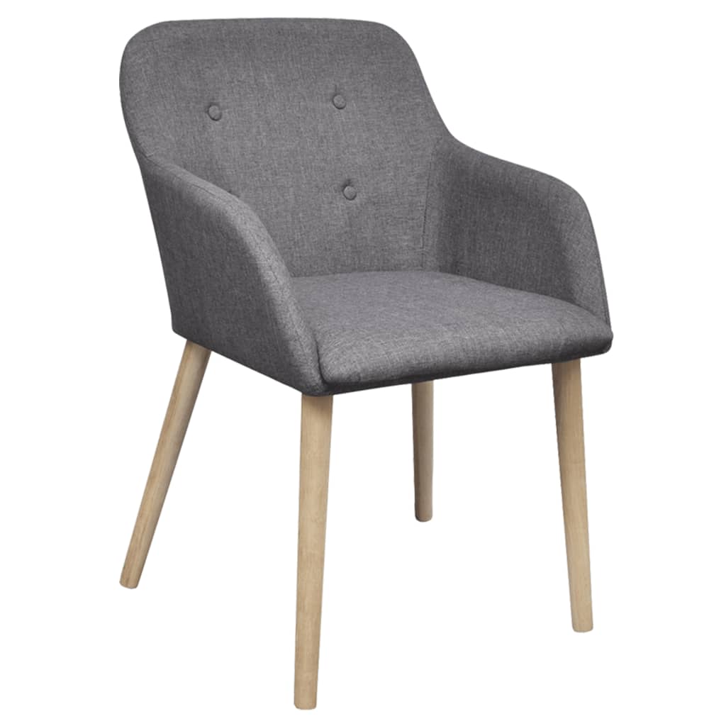 Sillas De Comedor 4 Uds Tela Y Madera Maciza Roble