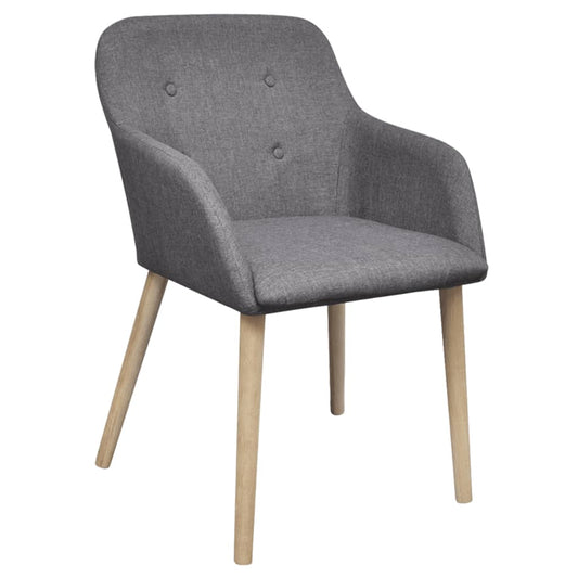 Sillas De Comedor 4 Uds Tela Y Madera Maciza Roble
