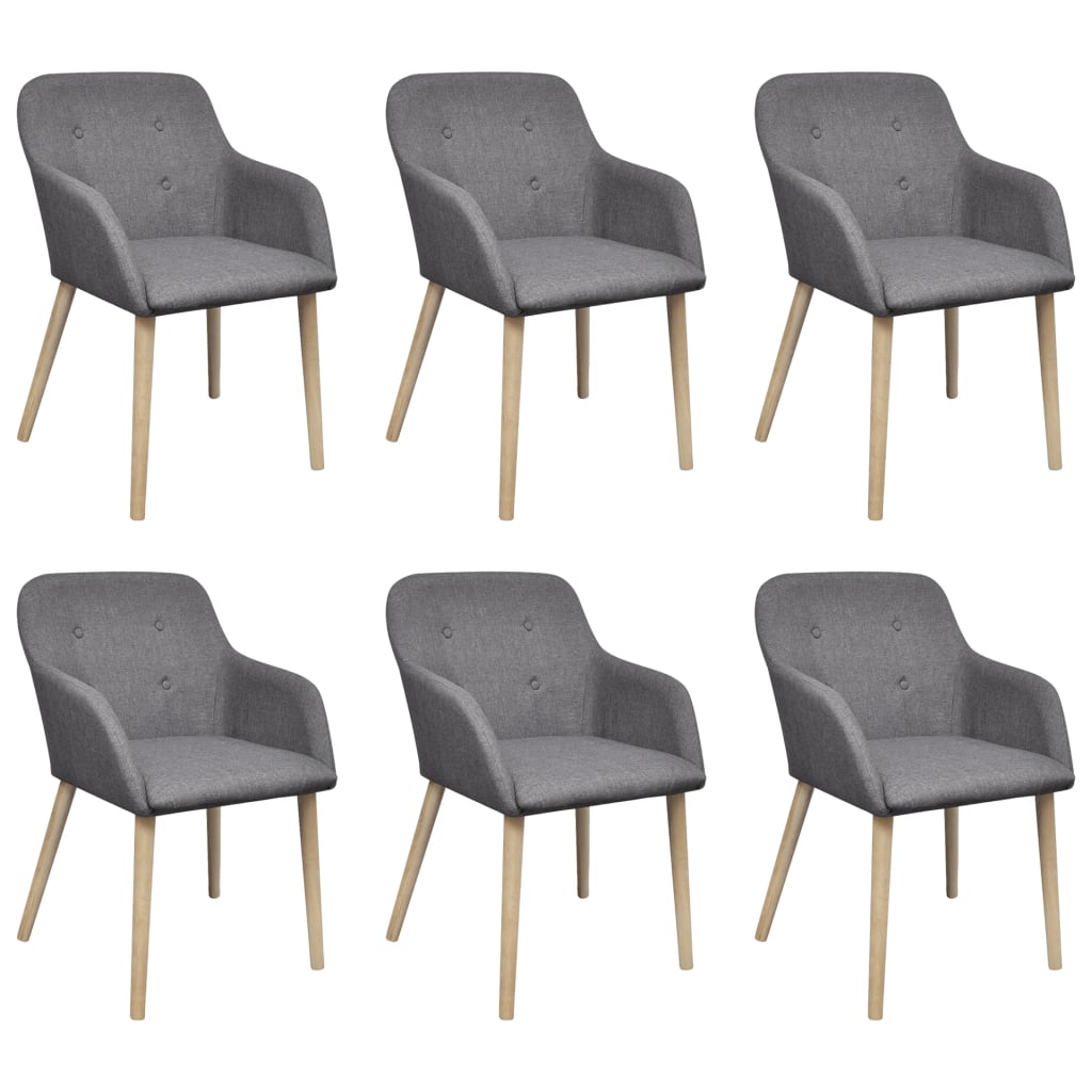 Sillas De Comedor 4 Uds Tela Y Madera Maciza Roble
