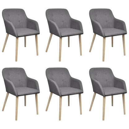 Sillas De Comedor 4 Uds Tela Y Madera Maciza Roble
