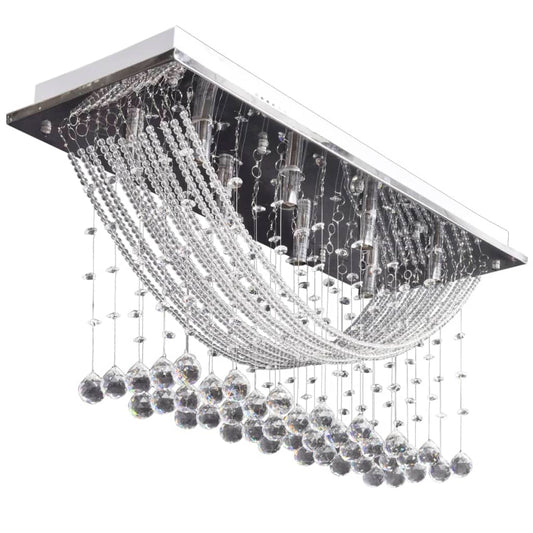 Lámpara De Techo Con Lágrimas De Cristal 8 X G9 29 Cm