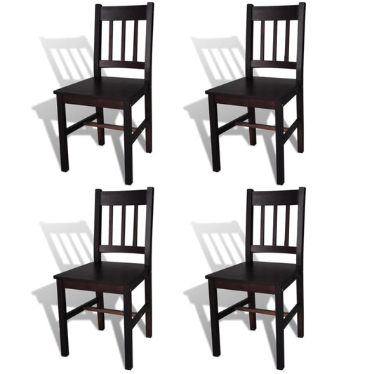 Sillas De Comedor 4 Unidades Madera De Pino