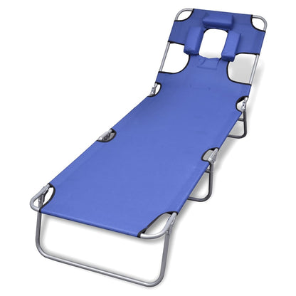 Tumbona Plegable Con Cojín Para La Cabeza Acero