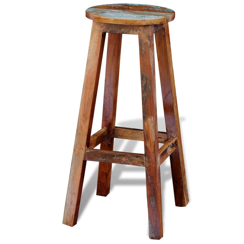 Taburete De Bar Madera Maciza Reciclada