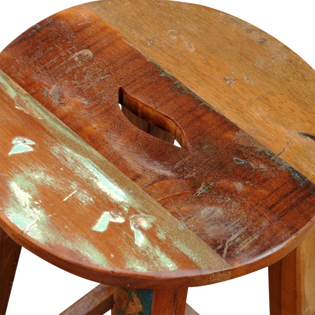 Taburete De Bar Madera Maciza Reciclada