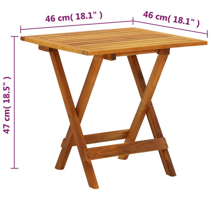 Mesa Para Terraza Bistró Madera Maciza De Acacia 46X46X47 Cm
