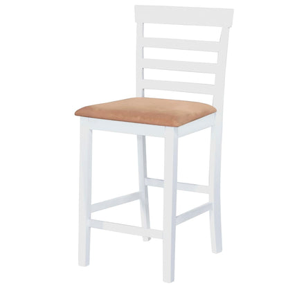 Mesa De Bar Y 4 Taburetes De Barra Madera Blanca