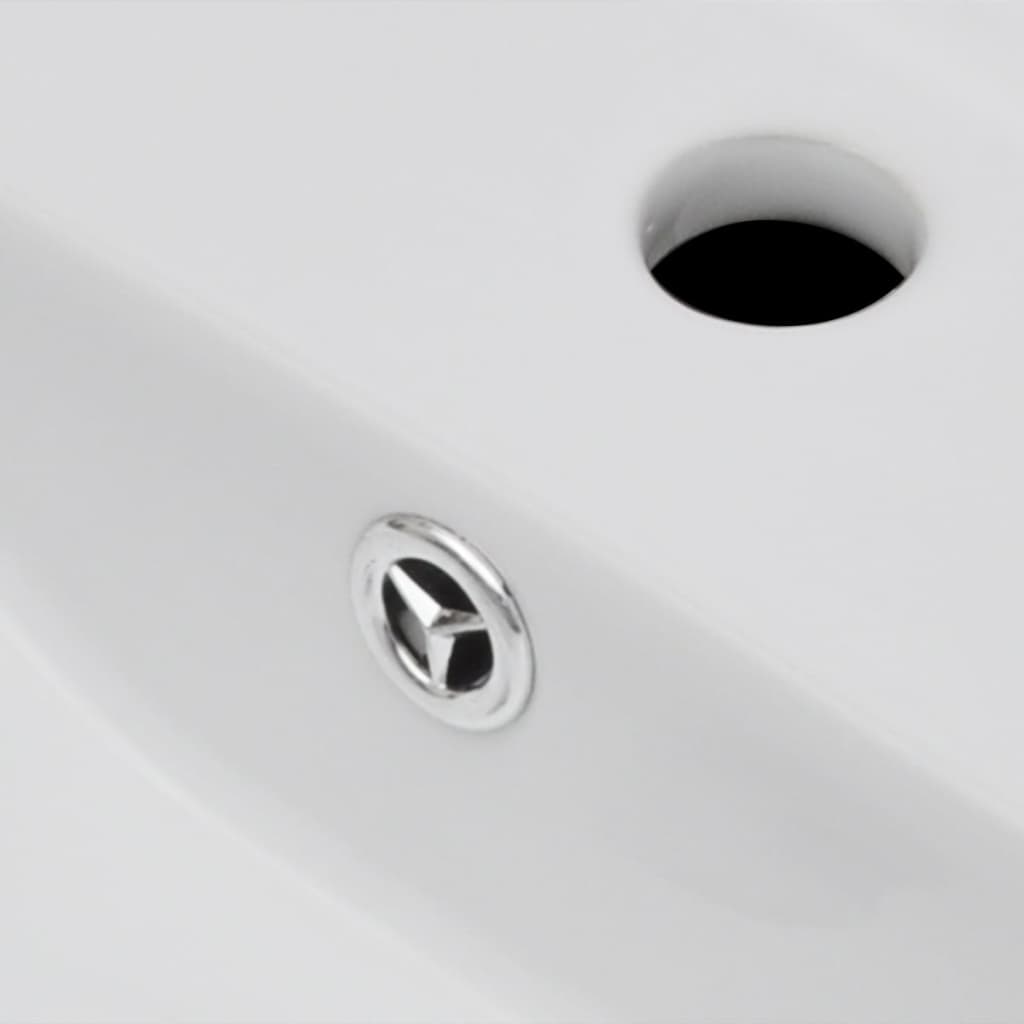 Lavabo Rectangular De Cerámica Hueco De Grifo/Desagüe