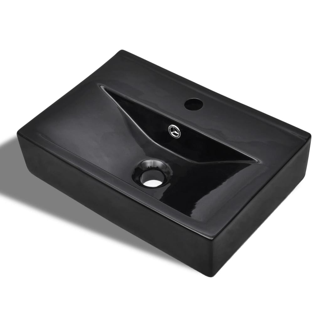 Lavabo Rectangular De Cerámica Hueco De Grifo/Desagüe