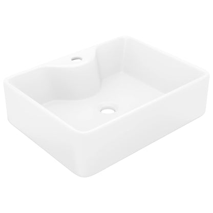 Lavabo De Cerámica Cuadrado Orificio De Grifo Y Desagüe