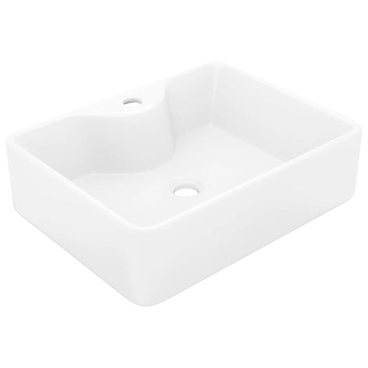 Lavabo De Cerámica Cuadrado Orificio De Grifo Y Desagüe