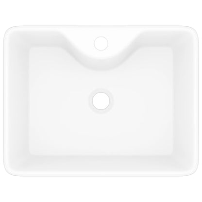 Lavabo De Cerámica Cuadrado Orificio De Grifo Y Desagüe