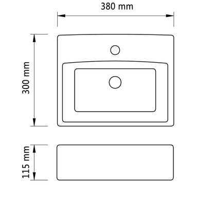 Lavabo De Cerámica Cuadrado Orificio De Grifo Y Desagüe