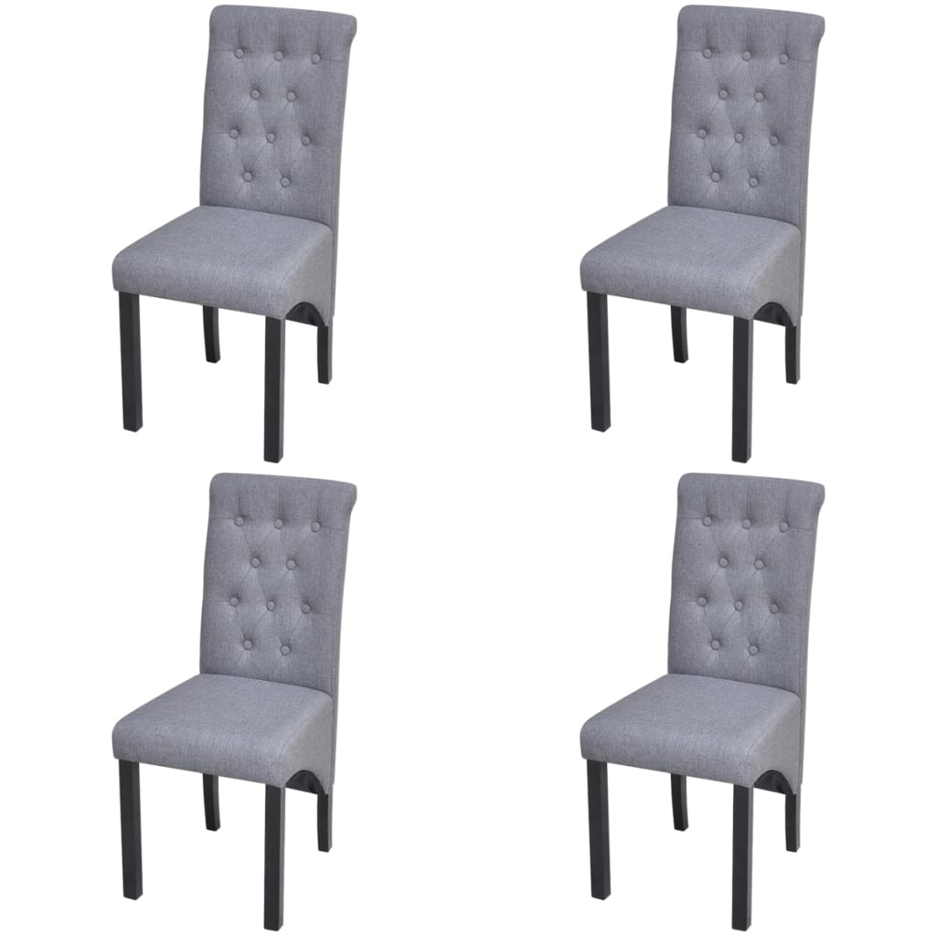 Sillas De Comedor 4 Unidades Tela Negras