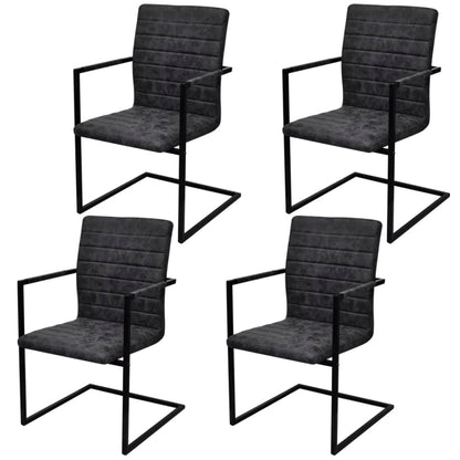 Sillas De Comedor Voladizas 2 Uds Cuero Sintético