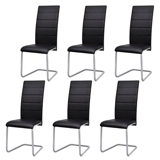 Sillas De Comedor Voladizas 6 Unidades Cuero Sintético
