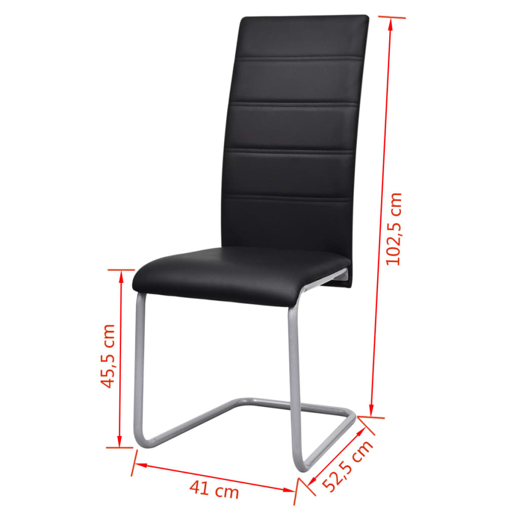 Sillas De Comedor Voladizas 6 Unidades Cuero Sintético