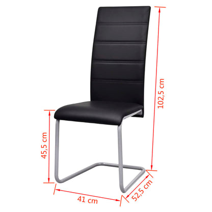 Sillas De Comedor Voladizas 6 Unidades Cuero Sintético