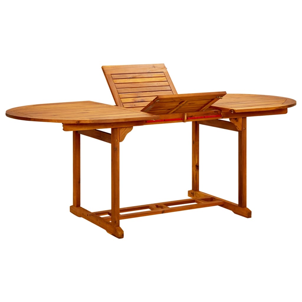 Mesa De Comedor Jardín Madera Maciza Acacia (160-240)X100X75 Cm