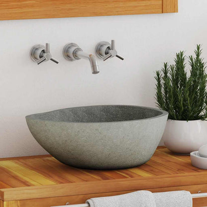 Lavabo Ovalado Piedra De Río (45-53)X(34-41) Cm