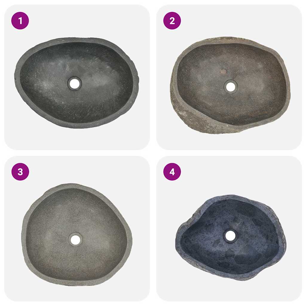 Lavabo Ovalado Piedra De Río (45-53)X(34-41) Cm
