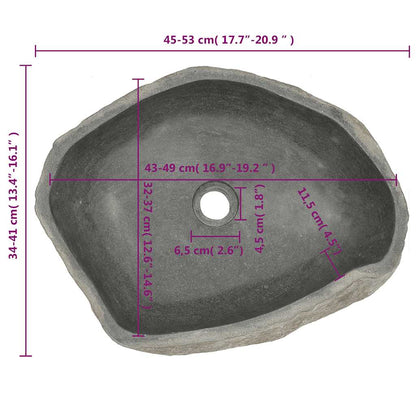 Lavabo Ovalado Piedra De Río (45-53)X(34-41) Cm