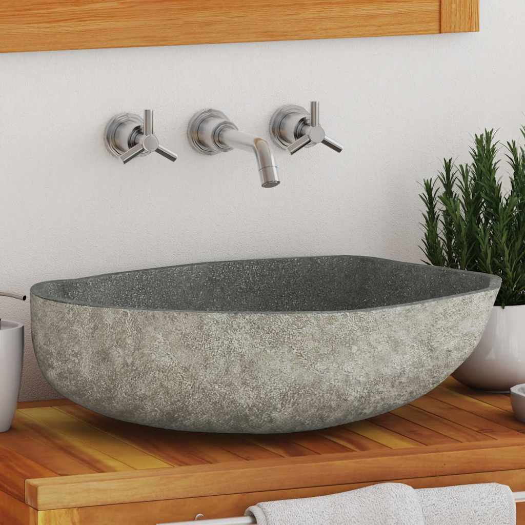 Lavabo Ovalado Piedra De Río (45-53)X(34-41) Cm