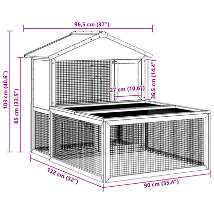 Conejera Jaula De Animales Con Patio Exterior Madera