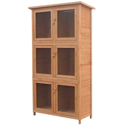 Jaula De Animales Conejera 6 Habitaciones Madera